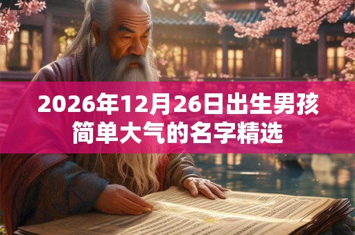 2026年12月26日出生男孩简单大气的名字精选