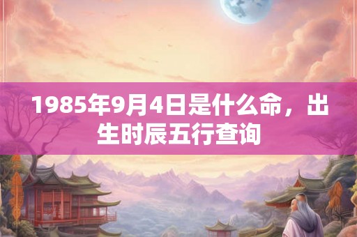 1985年9月4日是什么命，出生时辰五行查询