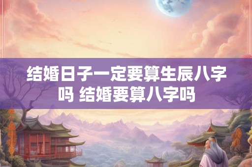 结婚日子一定要算生辰八字吗 结婚要算八字吗