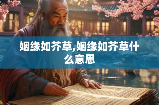 姻缘如芥草,姻缘如芥草什么意思 姻缘如芥草,姻缘如芥草什么意思