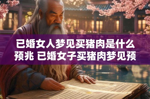 已婚女人梦见买猪肉是什么预兆 已婚女子买猪肉梦见预示什么