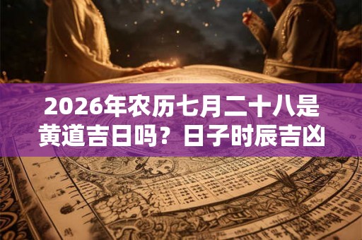 2026年农历七月二十八是黄道吉日吗？日子时辰吉凶？