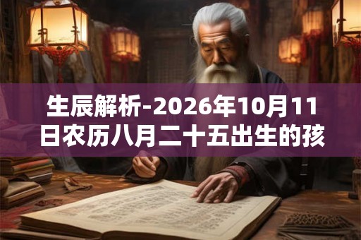 生辰解析-2026年10月11日农历八月二十五出生的孩子八字起名