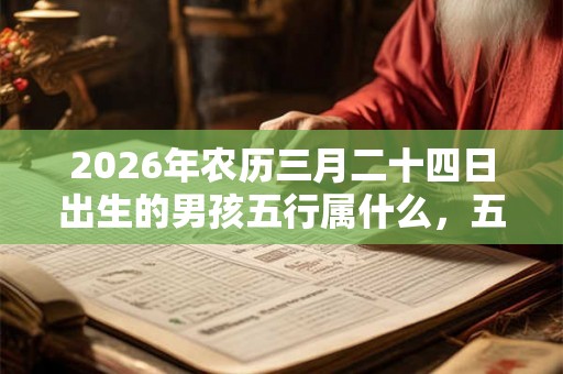 2026年农历三月二十四日出生的男孩五行属什么，五行取什么名？
