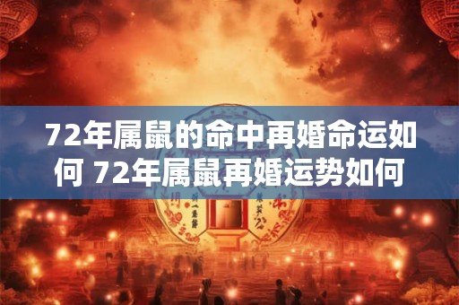 72年属鼠的命中再婚命运如何 72年属鼠再婚运势如何