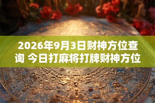 2026年9月3日财神方位查询 今日打麻将打牌财神方位