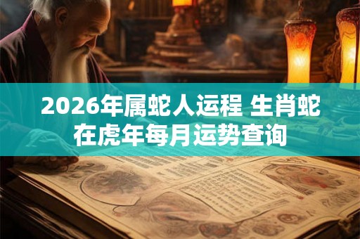 2026年属蛇人运程 生肖蛇在虎年每月运势查询
