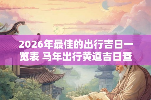 2026年最佳的出行吉日一览表 马年出行黄道吉日查询