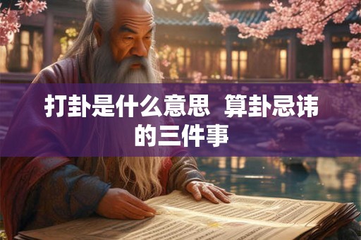 打卦是什么意思  算卦忌讳的三件事