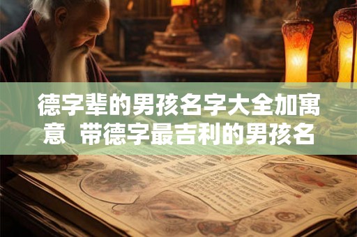 德字辈的男孩名字大全加寓意  带德字最吉利的男孩名字