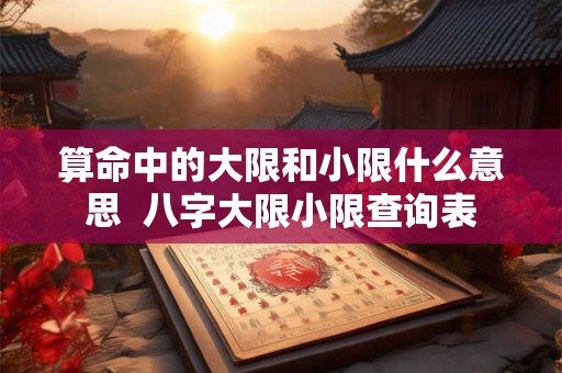 算命中的大限和小限什么意思  八字大限小限查询表