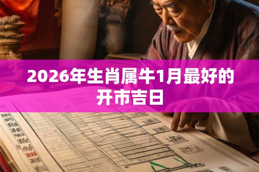2026年生肖属牛1月最好的开市吉日