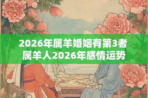 2026年属羊婚姻有第3者 属羊人2026年感情运势