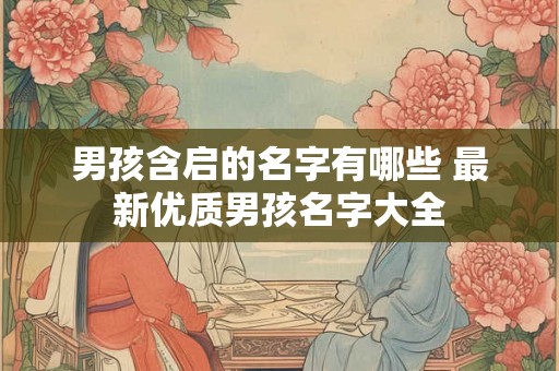 男孩含启的名字有哪些 最新优质男孩名字大全