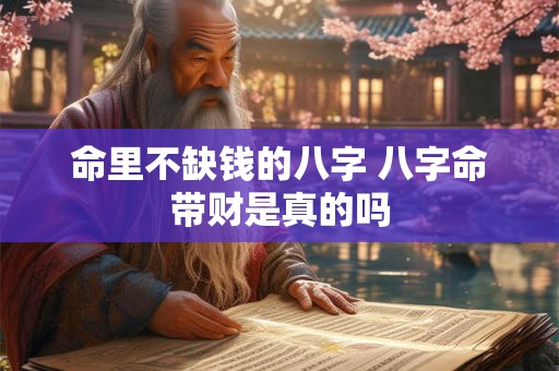 命里不缺钱的八字 八字命带财是真的吗