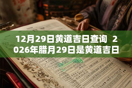 12月29日黄道吉日查询  2026年腊月29日是黄道吉日吗