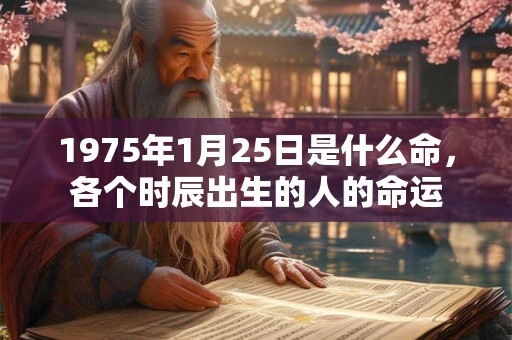 1975年1月25日是什么命，各个时辰出生的人的命运