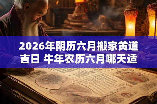 2026年阴历六月搬家黄道吉日 牛年农历六月哪天适合搬家