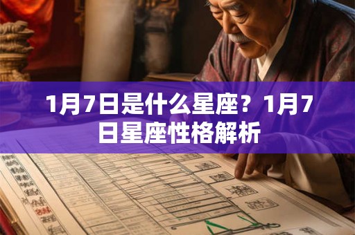 1月7日是什么星座？1月7日星座性格解析
