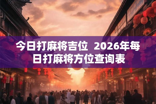 今日打麻将吉位 2026年每日打麻将方位查询表 今日打麻将吉位 2026年每日打麻将方位查询表