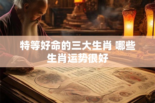 特等好命的三大生肖 哪些生肖运势很好