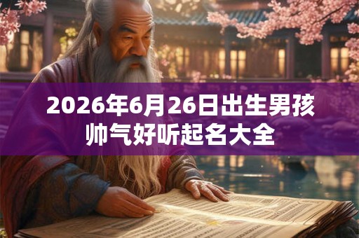 2026年6月26日出生男孩帅气好听起名大全