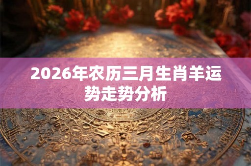 2026年农历三月生肖羊运势走势分析 2026年农历三月生肖羊运势走势分析