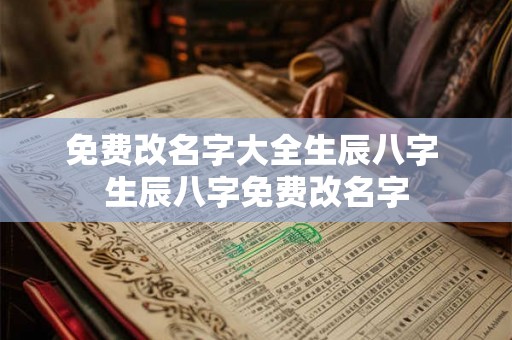 免费改名字大全生辰八字 生辰八字免费改名字