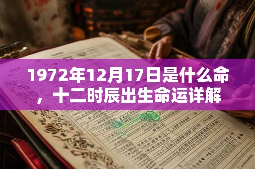 1972年12月17日是什么命，十二时辰出生命运详解