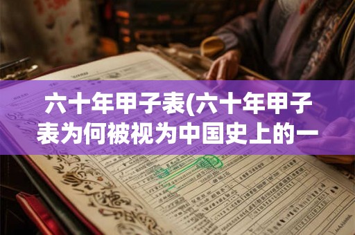 六十年甲子表(六十年甲子表为何被视为中国史上的一个重要时间周期)