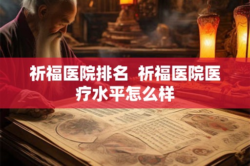 祈福医院排名  祈福医院医疗水平怎么样
