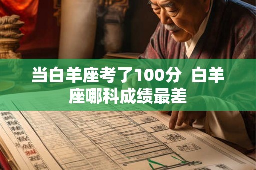 当白羊座考了100分  白羊座哪科成绩最差