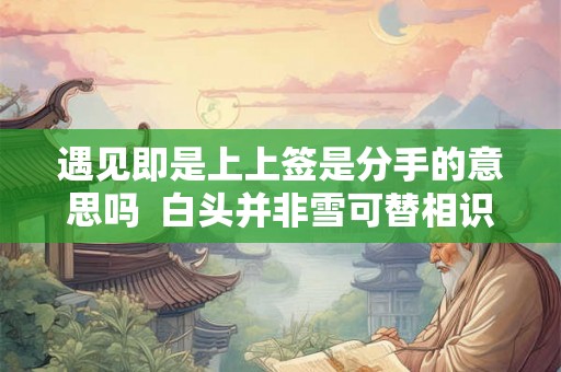 遇见即是上上签是分手的意思吗  白头并非雪可替相识已是上上签