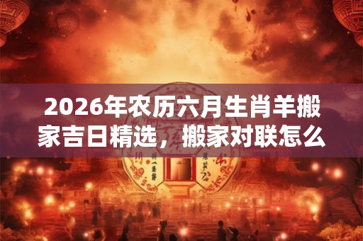 2026年农历六月生肖羊搬家吉日精选，搬家对联怎么贴开运？
