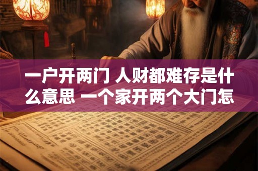 一户开两门 人财都难存是什么意思 一个家开两个大门怎么化解