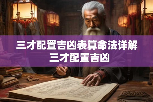 三才配置吉凶表算命法详解  三才配置吉凶