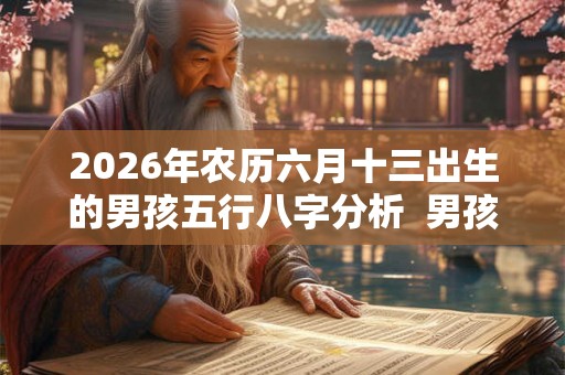 2026年农历六月十三出生的男孩五行八字分析  男孩名字分享