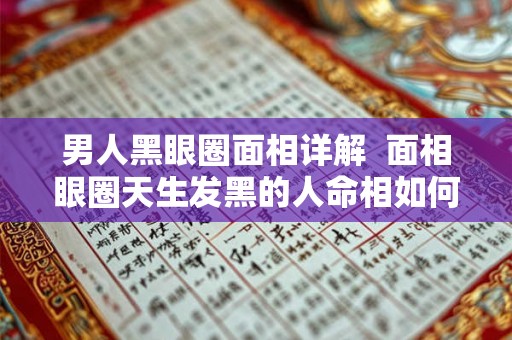 男人黑眼圈面相详解  面相眼圈天生发黑的人命相如何