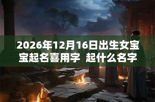 2026年12月16日出生女宝宝起名喜用字  起什么名字好