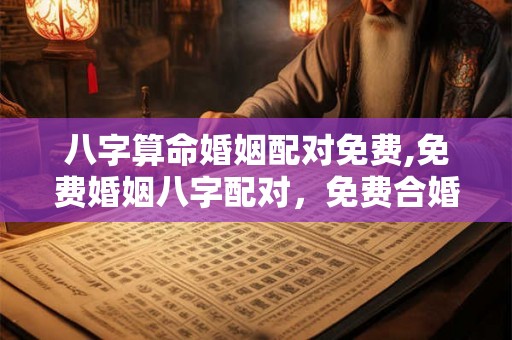 八字算命婚姻配对免费,免费婚姻八字配对，免费合婚姻八字