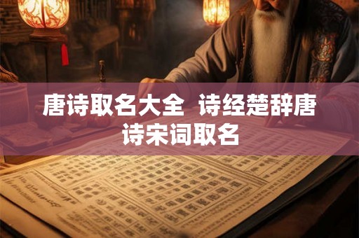 唐诗取名大全  诗经楚辞唐诗宋词取名