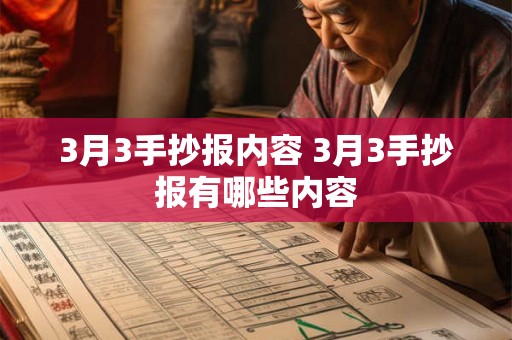 3月3手抄报内容 3月3手抄报有哪些内容