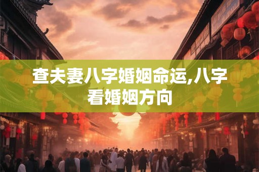 查夫妻八字婚姻命运,八字看婚姻方向
