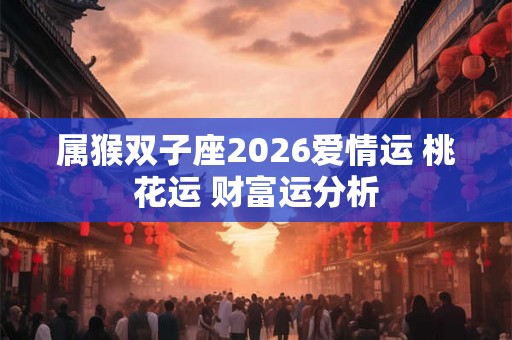 属猴双子座2026爱情运 桃花运 财富运分析