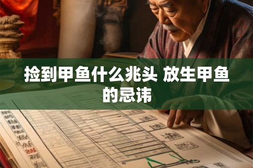 捡到甲鱼什么兆头 放生甲鱼的忌讳