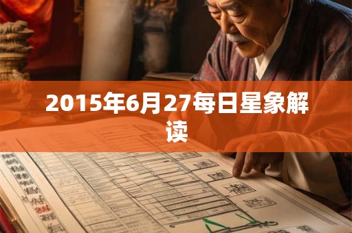 2015年6月27每日星象解读