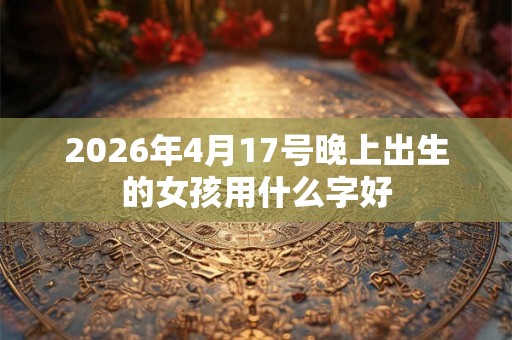 2026年4月17号晚上出生的女孩用什么字好