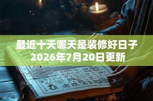 最近十天哪天是装修好日子 2026年7月20日更新