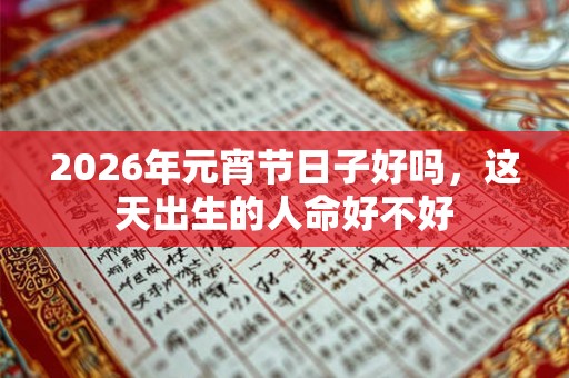 2026年元宵节日子好吗，这天出生的人命好不好