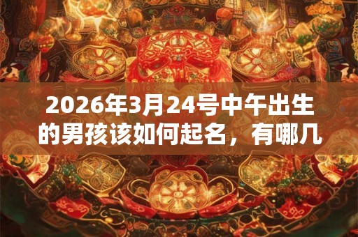 2026年3月24号中午出生的男孩该如何起名，有哪几种方法？
